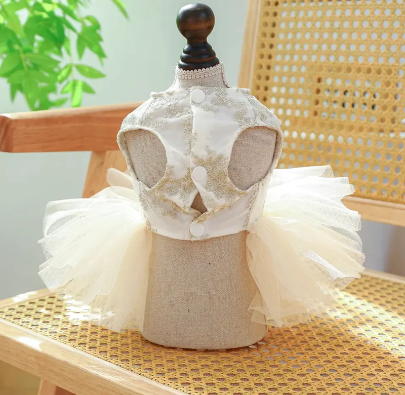 Ivory Cream Bridal Dog Wedding Dress