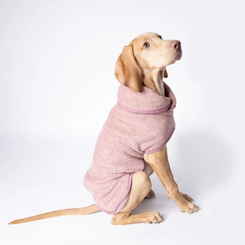 Hundebademantel Cozy Hug von Caruso - OEKO-TEX® zertifiziert - Rosa - 6 Größen