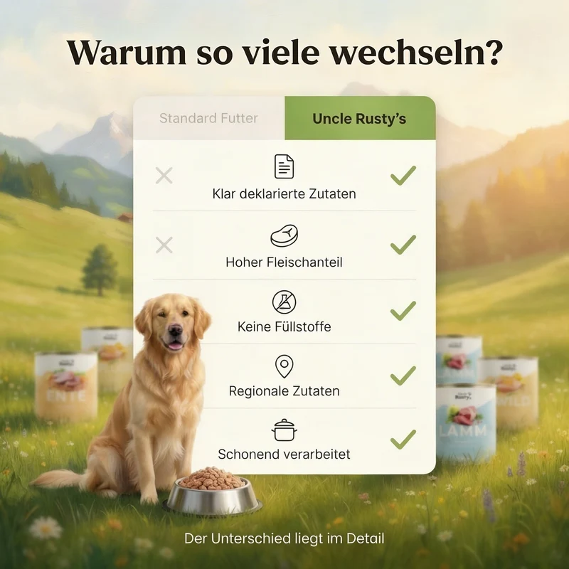Uncle Rusty's Pferd mit Karotte und Quinoa Nassfutter - regionale Zutaten