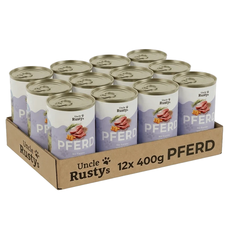Uncle Rusty's Pferd mit Karotte und Quinoa Nassfutter - regionale Zutaten