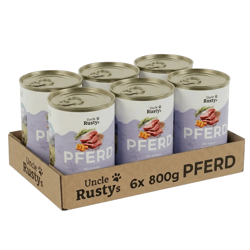 Uncle Rusty's Pferd mit Karotte und Quinoa Nassfutter - regionale Zutaten