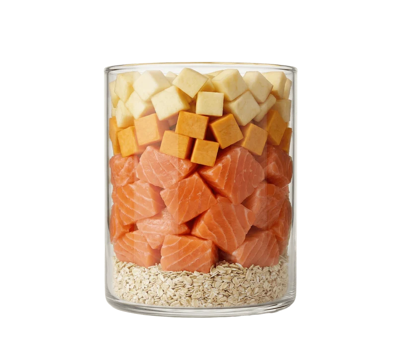 Uncle Rusty's Lachs mit Kürbis, Haferkleie und Apfel Nassfutter - regionale Zutaten