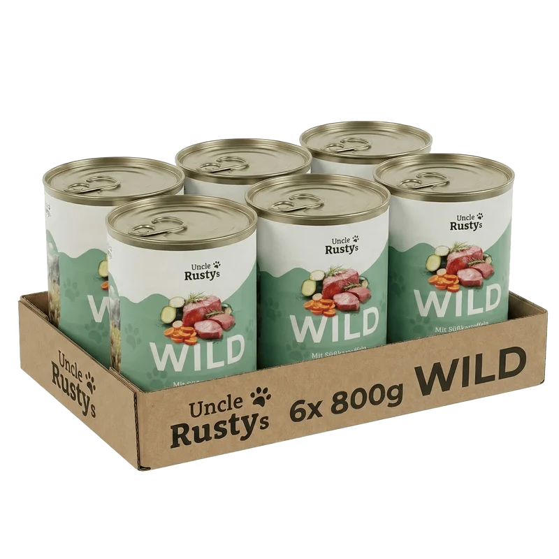 Uncle Rusty's Wild mit Süßkartoffeln und Zucchini Nassfutter - regionale Zutaten