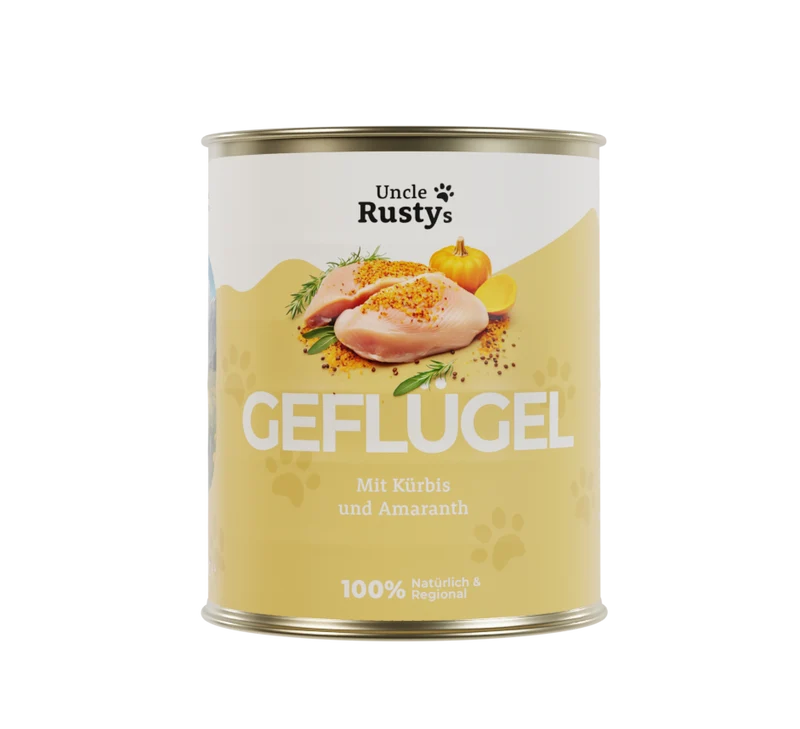 Uncle Rusty's Geflügel mit Kürbis und Amaranth Nassfutter - regionale Zutaten