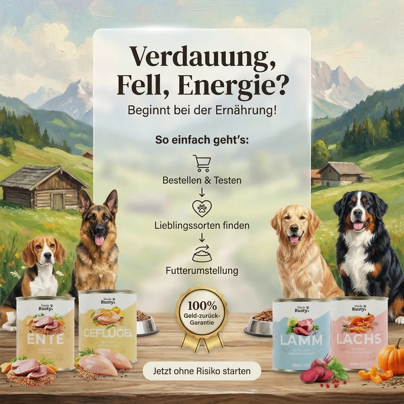 Uncle Rusty's Ente mit Karotten und Hirse Nassfutter - regionale Zutaten