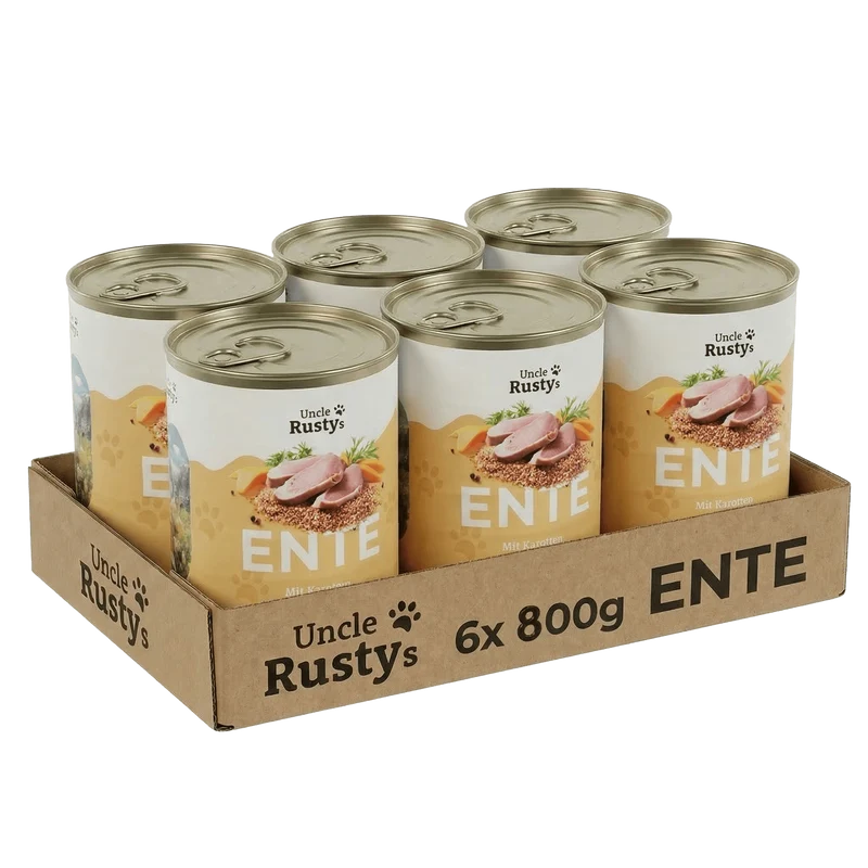 Uncle Rusty's Ente mit Karotten und Hirse Nassfutter - regionale Zutaten