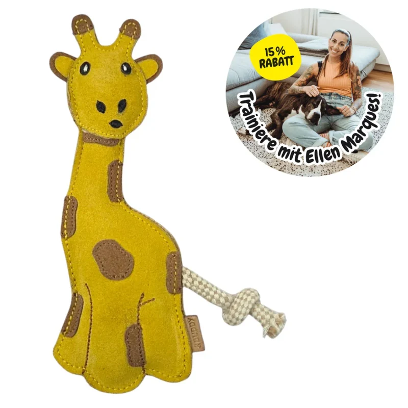 BUDDY. Hundespielzeug Giraffe aus Leder - inkl. 15% Rabatt Hundetraining Ellen Marques