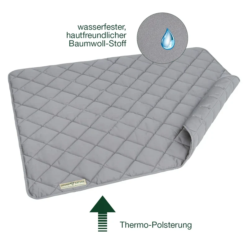 Öko Hundedecke Davos HOUND&NATURE | Wasserfest & recycelte Materialien | Oeko-Tex® Standard 100 | Hellgrau