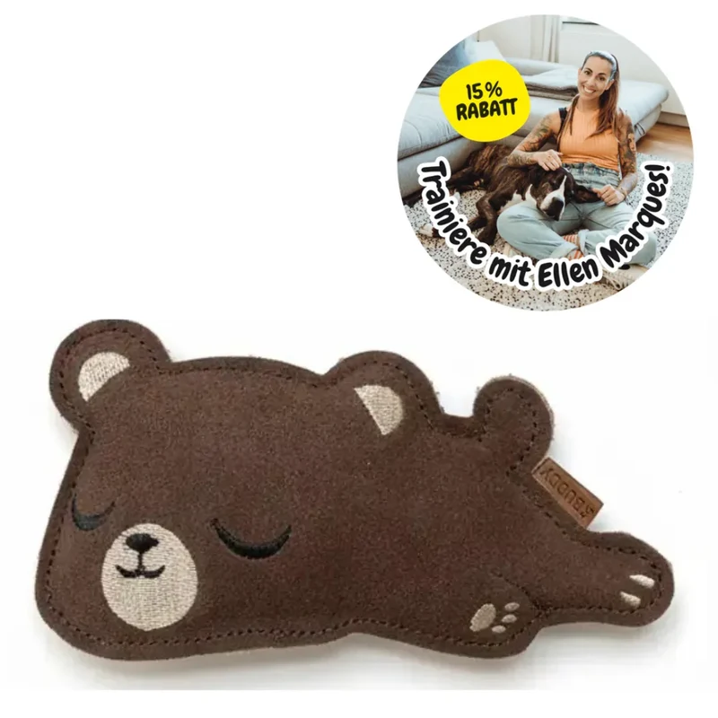 BUDDY. Hundespielzeug Leder für kleine Hunde Bär - schadstoffgeprüft - inkl. 15% Rabatt Hundetraining Ellen Marques