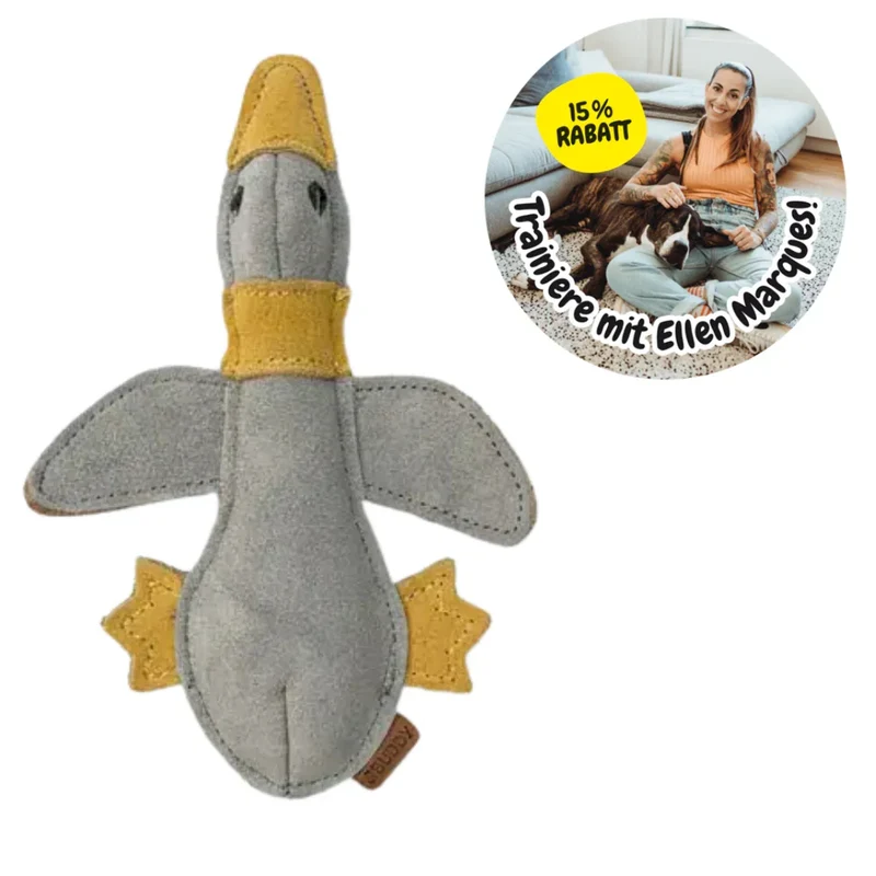 BUDDY. Leder Hundespielzeug Ente - schadstoffgeprüft - 2 Größen - inkl. 15% Rabatt Hundetraining Ellen Marques