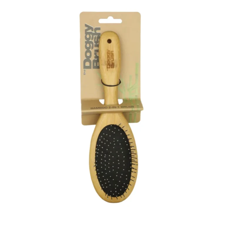 Nachhaltige Hundebürste "The DoggyBrush 2-IN-1" aus Bambus | Für alle Felllängen & Haartypen