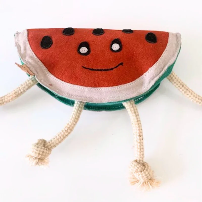 Fräulein Plath Hundespielzeug Melone | Robust & 100% schadstoffgeprüft | Upcycling Leder