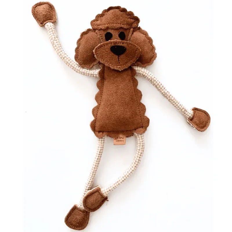 Fräulein Plath Hundespielzeug Pudel | 100% schadstoffgeprüft | Upcycling Leder