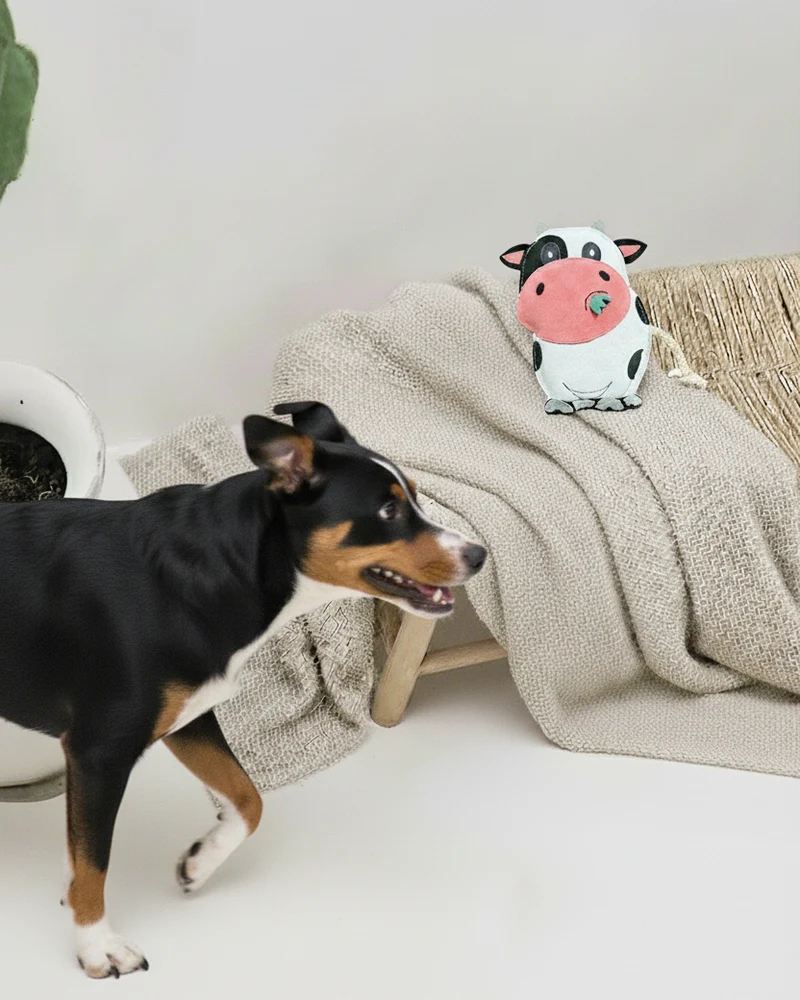 BUDDY. Hundespielzeug aus Leder "Kuh"