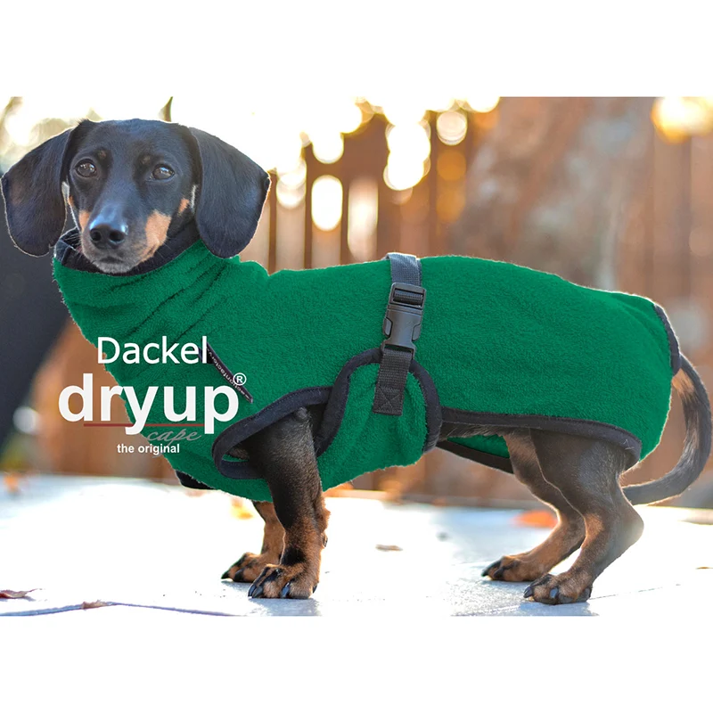 DRYUP cape Dackel & Co | Hundebademantel - mit angepasstem Schnitt für Dackel