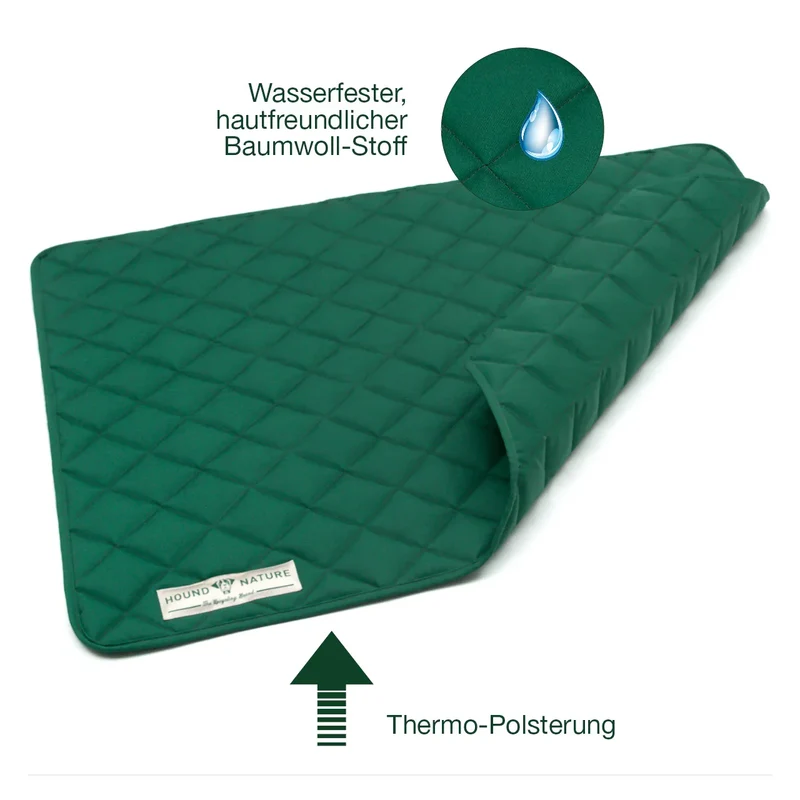Öko Hundedecke Davos HOUND&NATURE | Wasserfest & recycelte Materialien | Oeko-Tex® Standard 100 | Grün