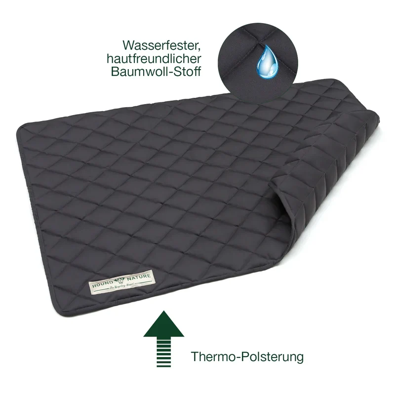 Öko Hundedecke Davos HOUND&NATURE | Wasserfest & recycelte Materialien | Oeko-Tex® Standard 100 | Grau