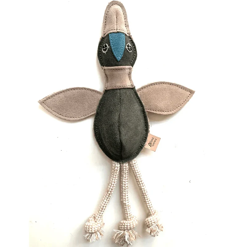 Fräulein Plath Hundespielzeug Ente | Robust & schadstoffgeprüft | Upcycling Leder