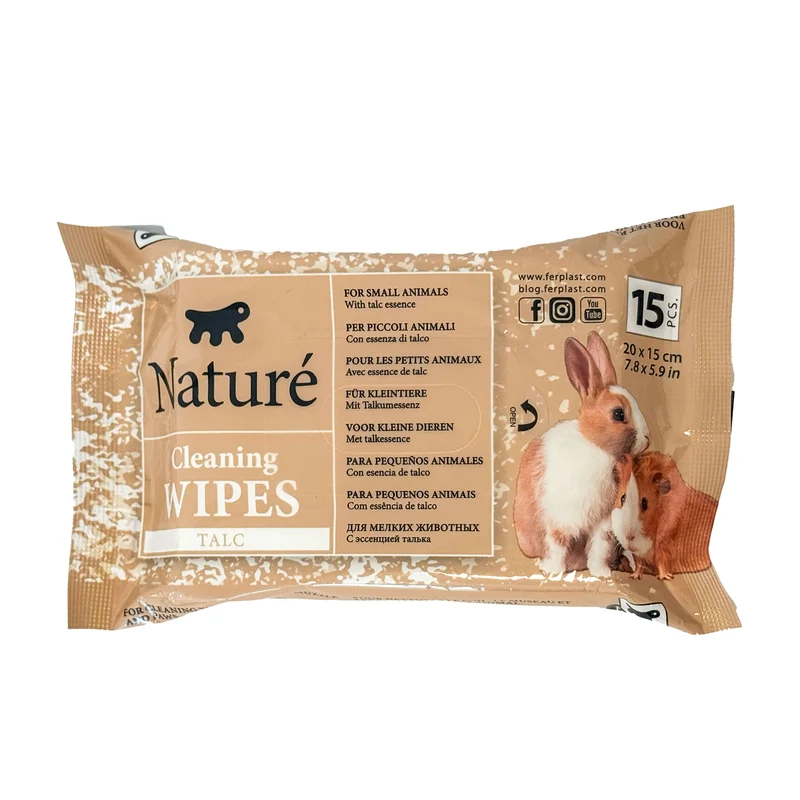 TALKUM-TÜCHER FÜR KLEINTIERE NATURÉ (X15)