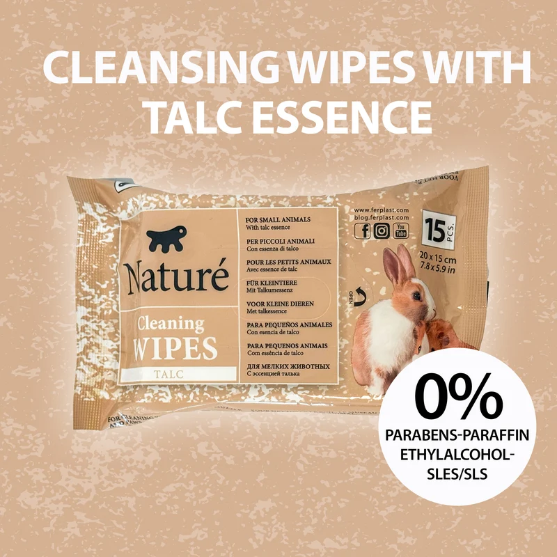 TALKUM-TÜCHER FÜR KLEINTIERE NATURÉ (X15)