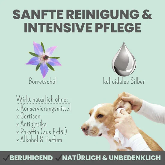 Großes Noms+ Pflege-Set | 2-in-1 Augenfein + 2-in-1 Ohrfein + Pflegepads | Für Hunde & Katzen | 100% vegan & tierleidfrei |