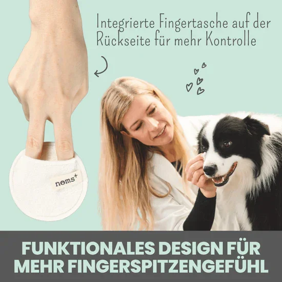 Großes Noms+ Pflege-Set | 2-in-1 Augenfein + 2-in-1 Ohrfein + Pflegepads | Für Hunde & Katzen | 100% vegan & tierleidfrei |