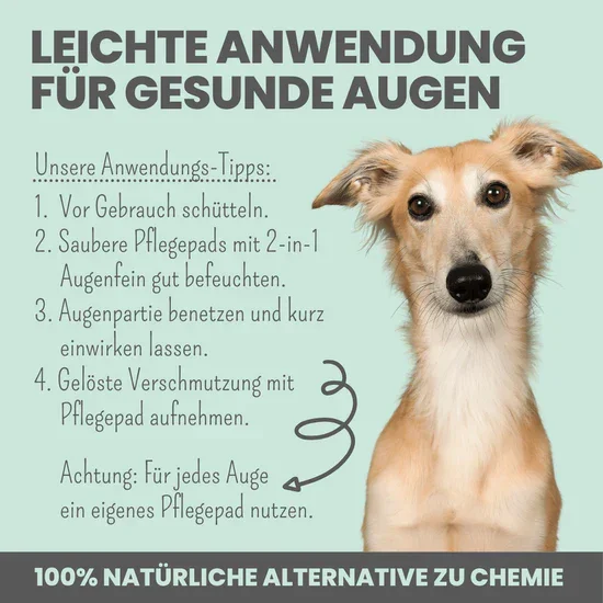 Großes Noms+ Pflege-Set | 2-in-1 Augenfein + 2-in-1 Ohrfein + Pflegepads | Für Hunde & Katzen | 100% vegan & tierleidfrei |
