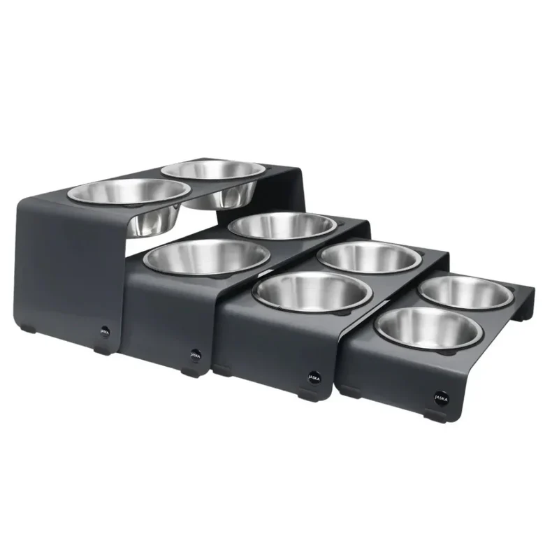 Jaska erhöhte Futterstation Hundebar ARC | Stahl & Edelstahl | 4 Größen | Grau