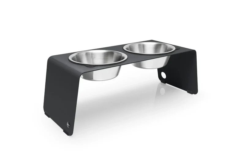 Jaska erhöhte Futterstation Hundebar ARC | Stahl & Edelstahl | 4 Größen | Grau