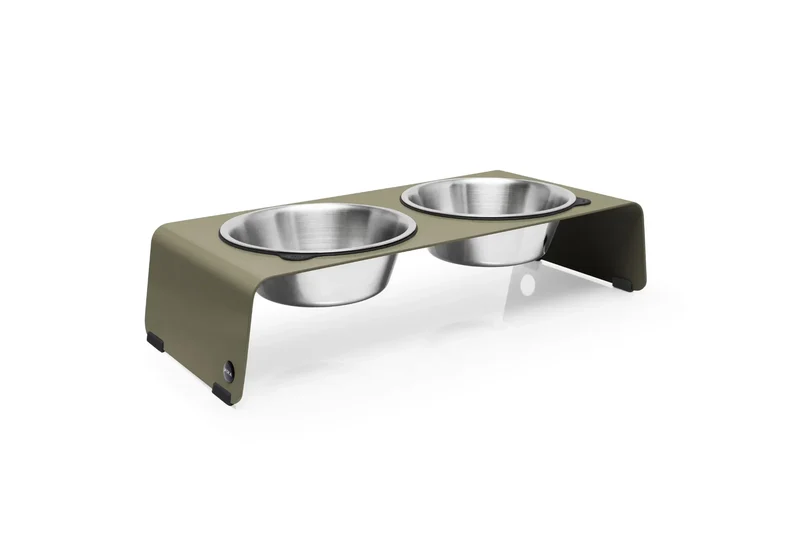 Jaska erhöhte Futterstation Hundebar ARC | Stahl & Edelstahl | 4 Größen | Olive
