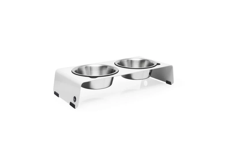 Jaska erhöhte Futterstation Hundebar ARC | Stahl & Edelstahl | 4 Größen | Weiss
