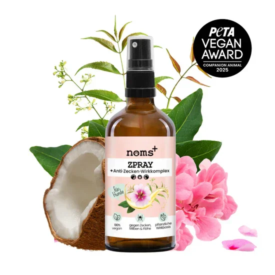 Noms+ Anti-Zecken Spray für Hunde & Menschen | gegen Flöhe, Zecken, Milben & Mücken | 100% Chemiefrei | 100ml Jahresvorrat
