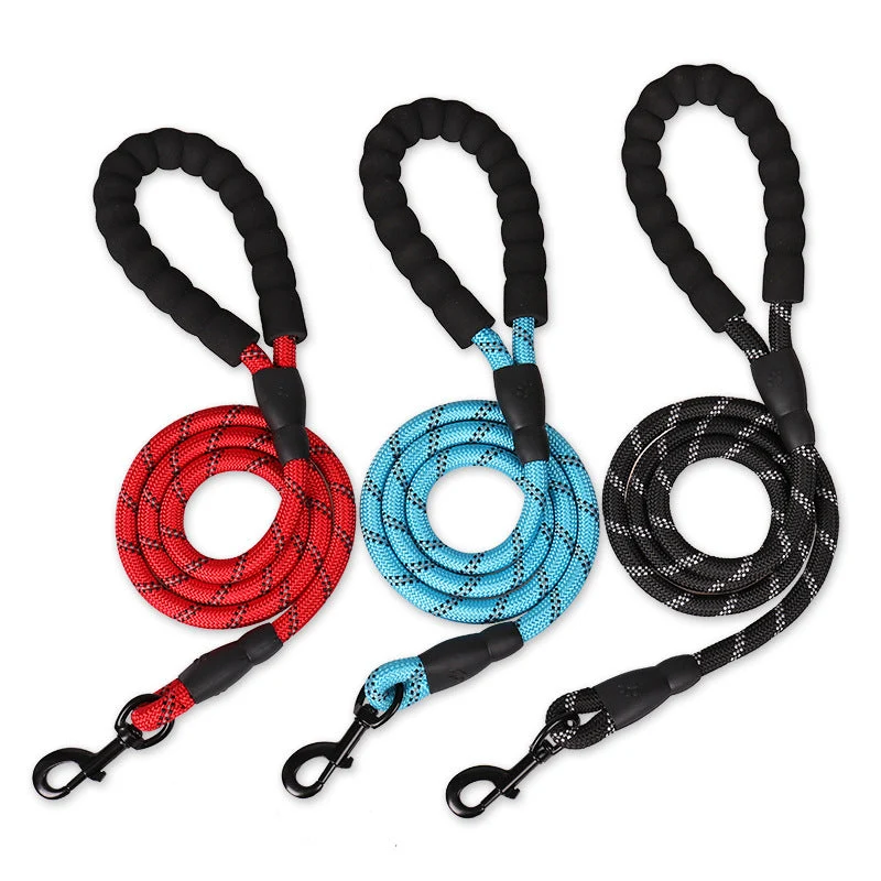 Nylon Hundeleine mit weichem Griff aus Polsterschaum 150cm Länge