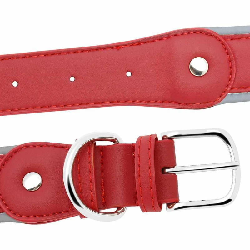 Extra breites personalisiertes Hundehalsband mit Namen und reflektierendem Rand