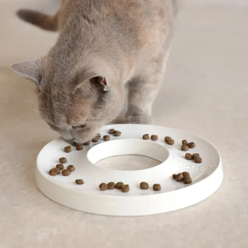 Katzennapf "Slowfeeder" von HOOPO® | 100% Porzellan | Weiß