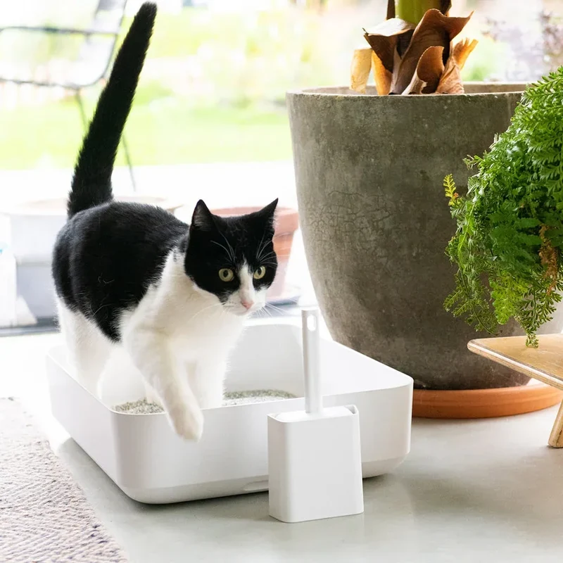 Nachhaltige Katzentoilette HOOPO® Poh | 100% recycelt | Weiß