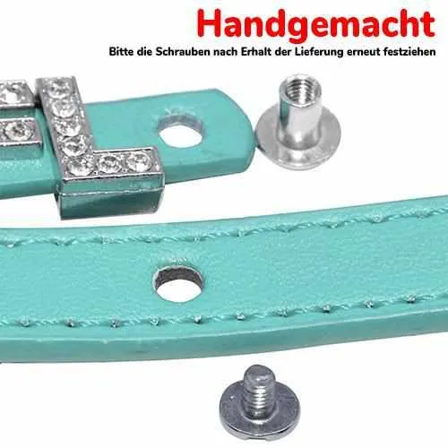 Edles Hundehalsband personalisiert mit Glitzersteinen + Symbol