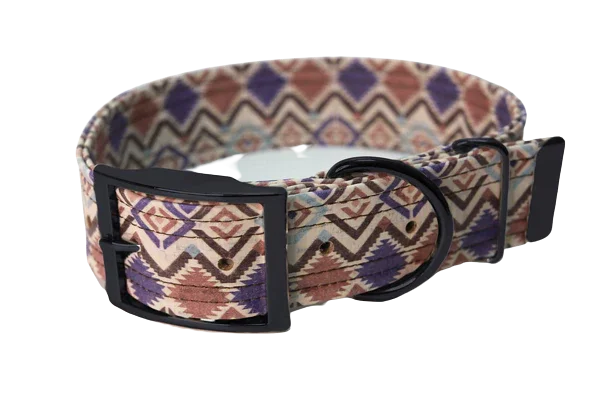 Hundehalsband mit Dornschnalle | Korkleder | Umweltfreundlich | Robust & Vegan | Ethno Light/Schwarz