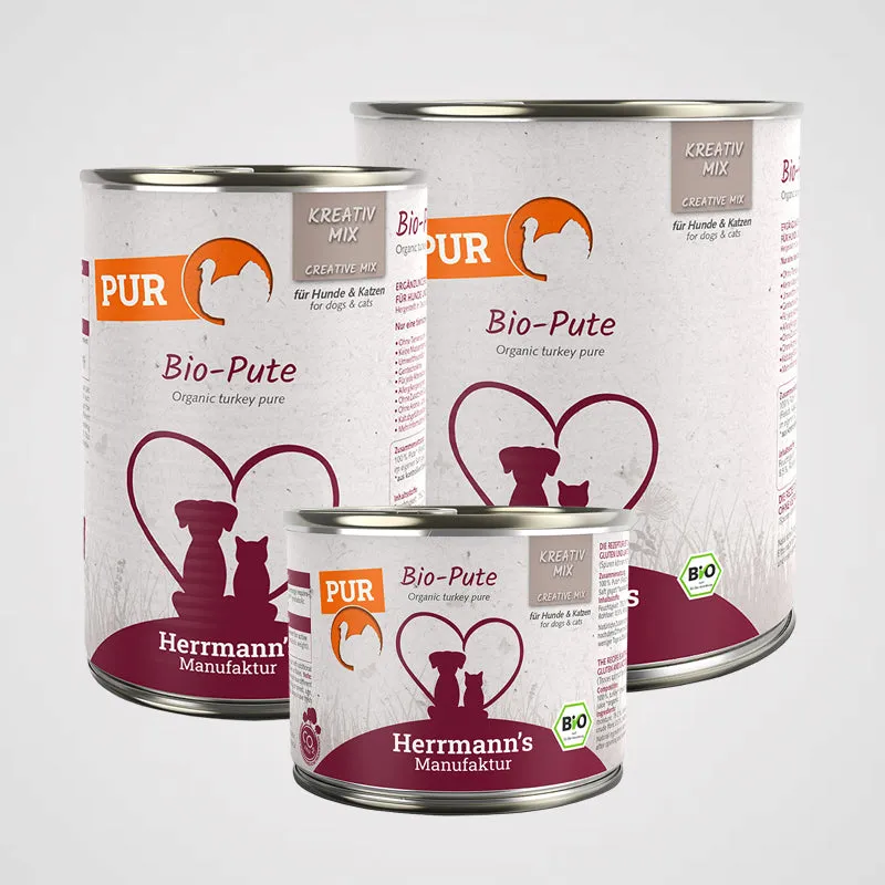 HERRMANN'S - Bio Pute Reinfleisch | Premium Nassfutter für Hunde