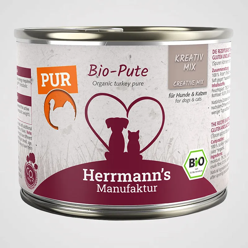 HERRMANN'S - Bio Pute Reinfleisch | Premium Nassfutter für Hunde
