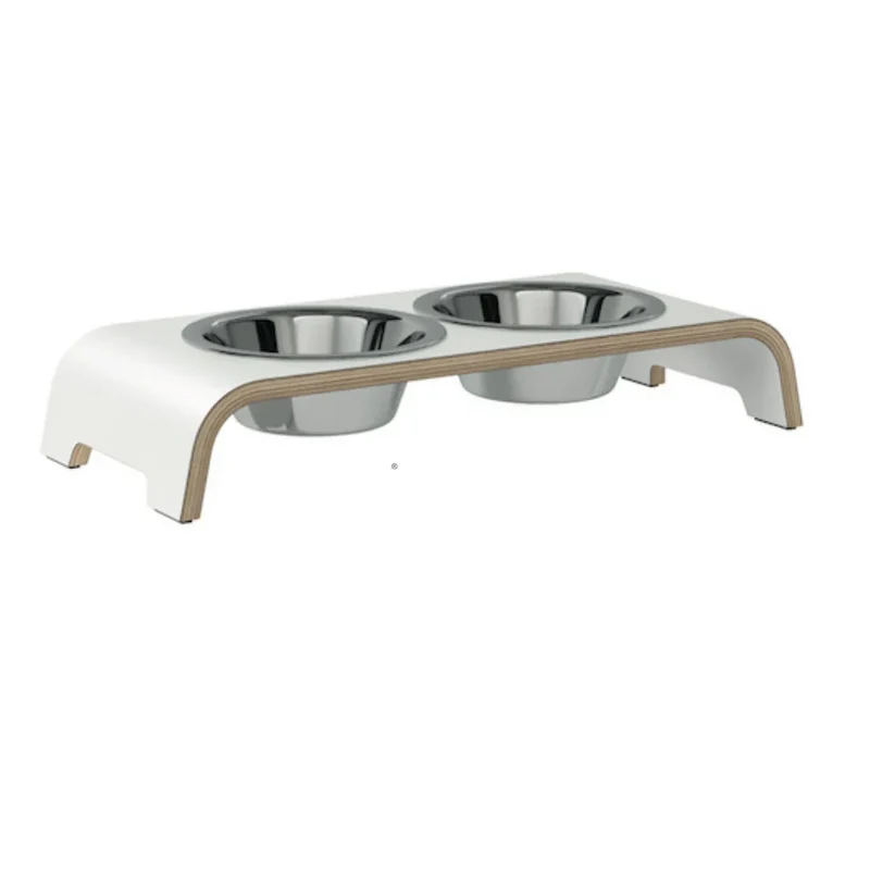 Futterstation dogBar® für Hunde | Edelstahl | Weiss | NEU: 6 Größen