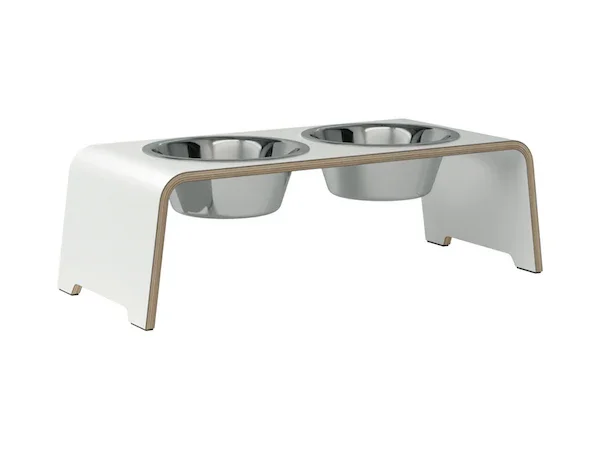 Futterstation dogBar® für Hunde | Edelstahl | Weiss | NEU: 6 Größen