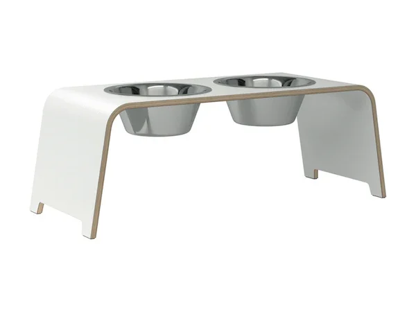 Futterstation dogBar® für Hunde | Edelstahl | Weiss | NEU: 6 Größen