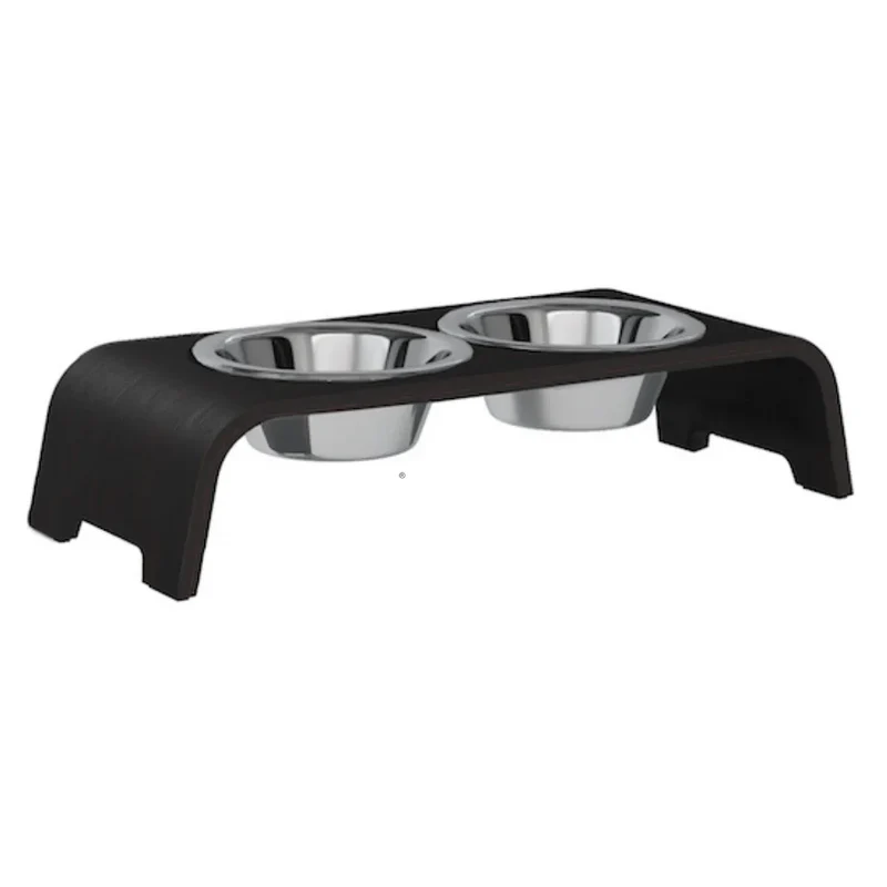 Futterstation dogBar® für Hunde | Edelstahl | Eiche dunkel | NEU: 6 Größen