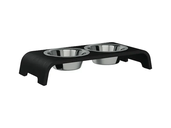 Futterstation dogBar® für Hunde | Edelstahl | Eiche dunkel | NEU: 6 Größen