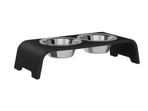Futterstation dogBar® für Hunde | Edelstahl | Eiche dunkel | NEU: 6 Größen