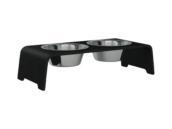 Futterstation dogBar® für Hunde | Edelstahl | Eiche dunkel | NEU: 6 Größen