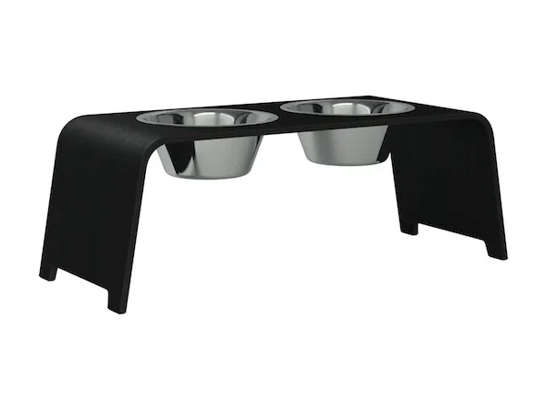 Futterstation dogBar® für Hunde | Edelstahl | Eiche dunkel | NEU: 6 Größen