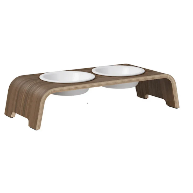 Futterstation dogBar® für Hunde | Porzellan | Nussbaum | NEU: 6 Größen