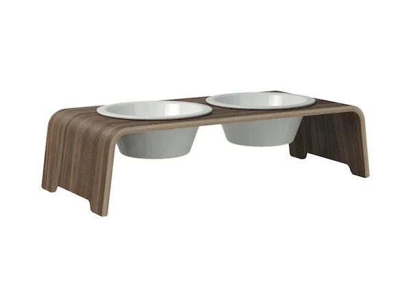 Futterstation dogBar® für Hunde | Porzellan | Nussbaum | NEU: 6 Größen